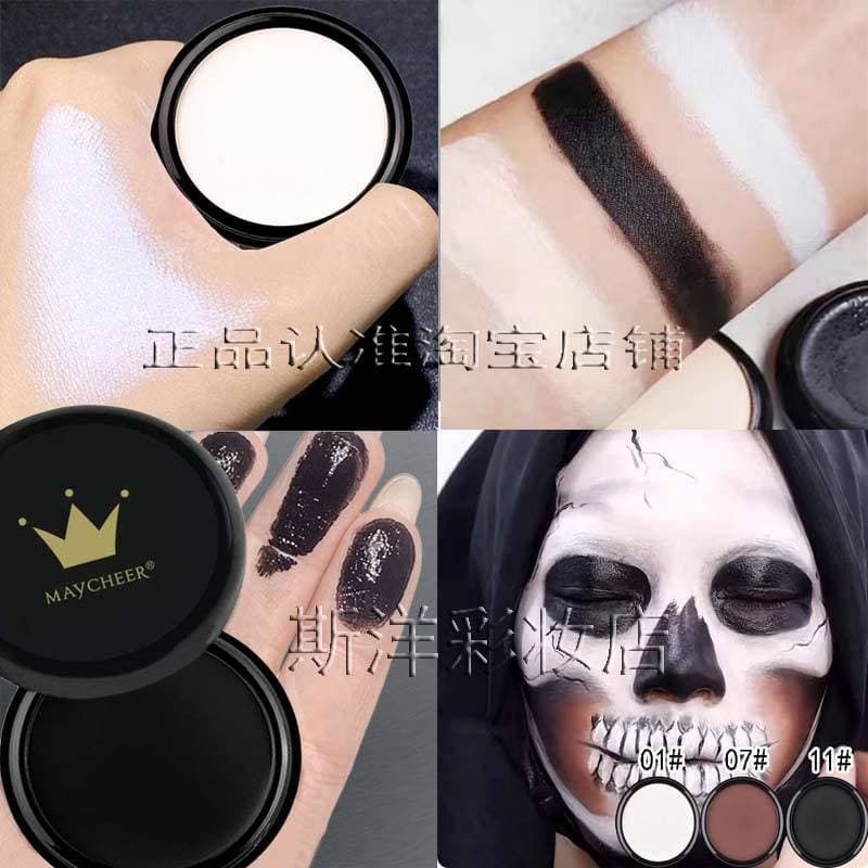 Puro preto líquido fundação creme Super porcelana branco líquido fundação Halloween efeitos especiais cos maquiagem zumb