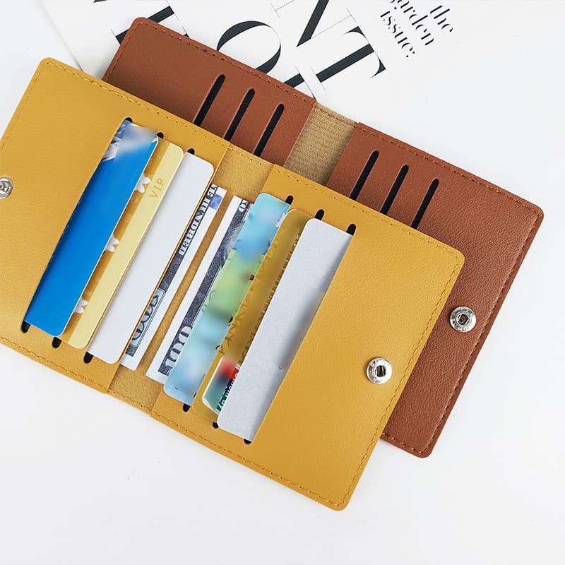Grande capacidade estilo fino ID pequeno titular do cartão multi-camada Mini banco simples titular do cartão multi-cartã
