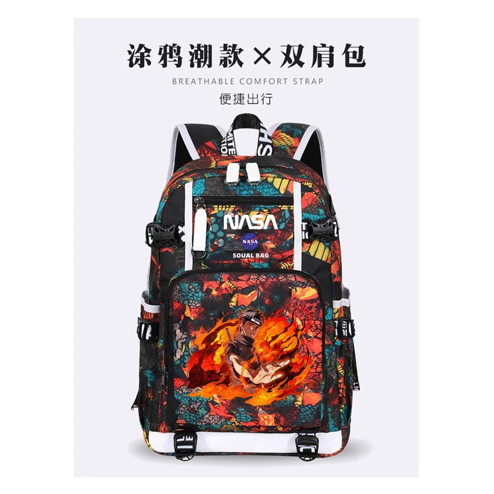 Naruto jogo mesmo estilo mochila mochila grande capacidade estudante viagem Campus Anime masculino feminino bonito