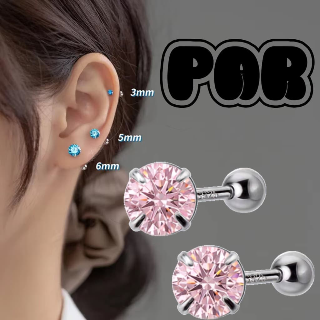 Piercing Tragus Cartilagem Hélix Aço Cirúrgico Zircônia Ponto de Luz Brilhante