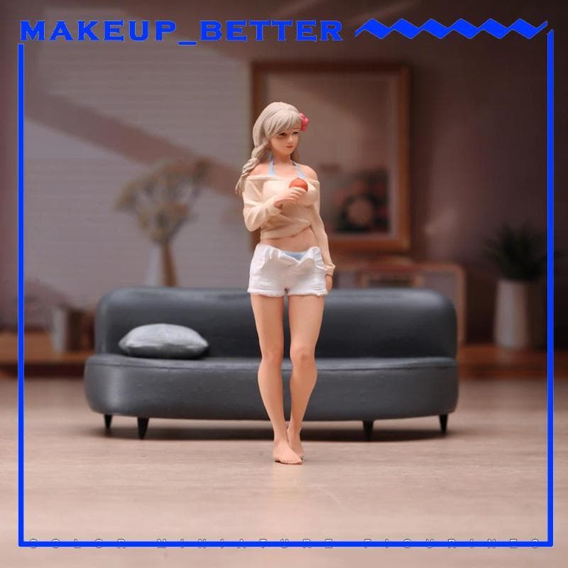 [Makeup_better] Figura De Menina Em Miniatura Modelo 1 Estatueta Colecionável De Resina Escala 24 Para Arquitetura Decor