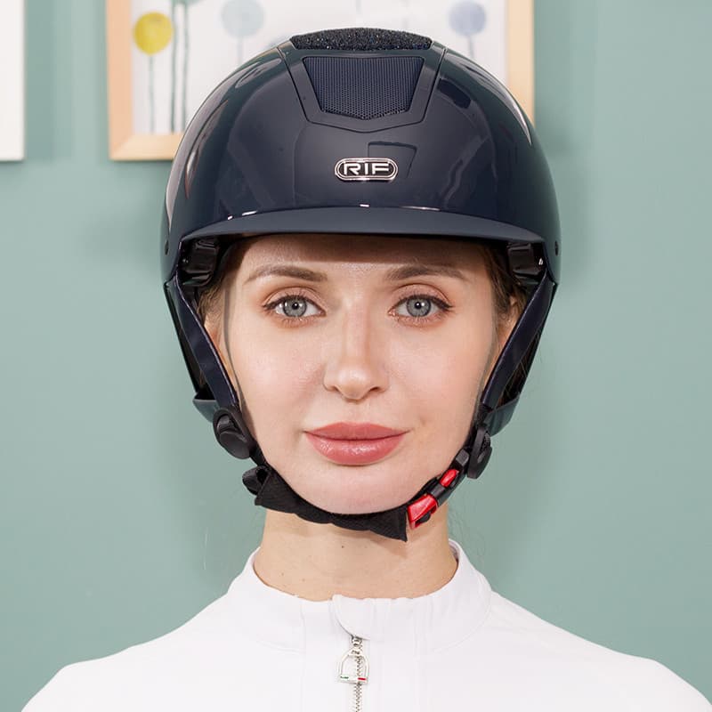 R RIF Capacete Equestre Feminino Aba Grande Capacete de Equitação Capacete de Competição Respirável Confortável Seguranç