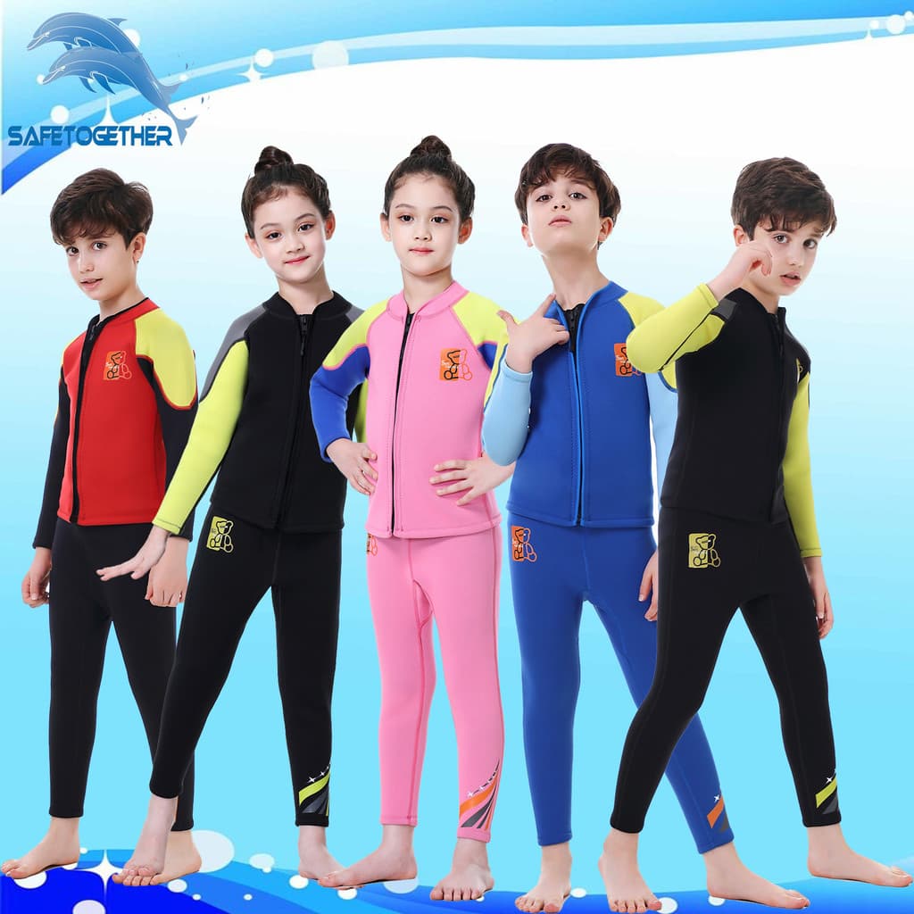 Novo estilo 2.5MM divisão engrossado quente maiô meninos meninas outono inverno de manga comprida à prova de frio surf m