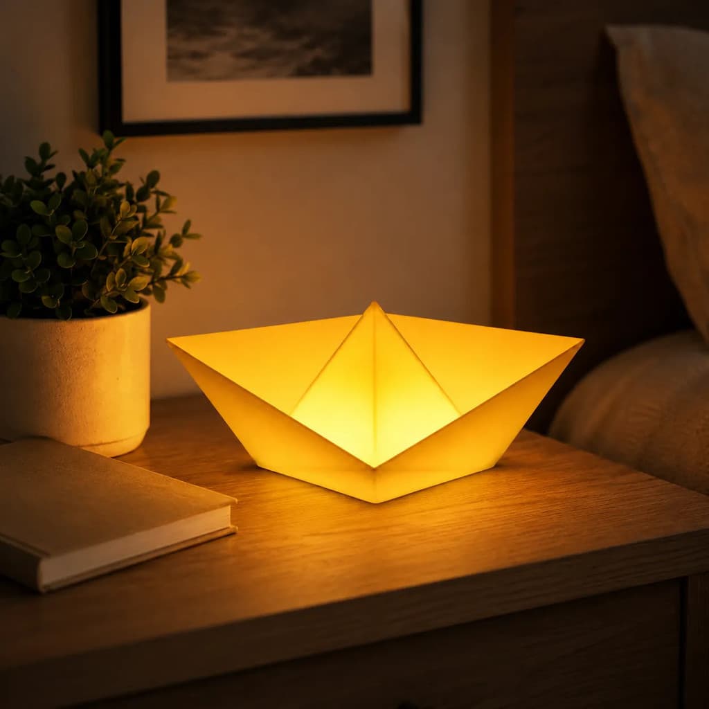 Luminária Mini Abajur Origami Led Luz Noturna Jolux