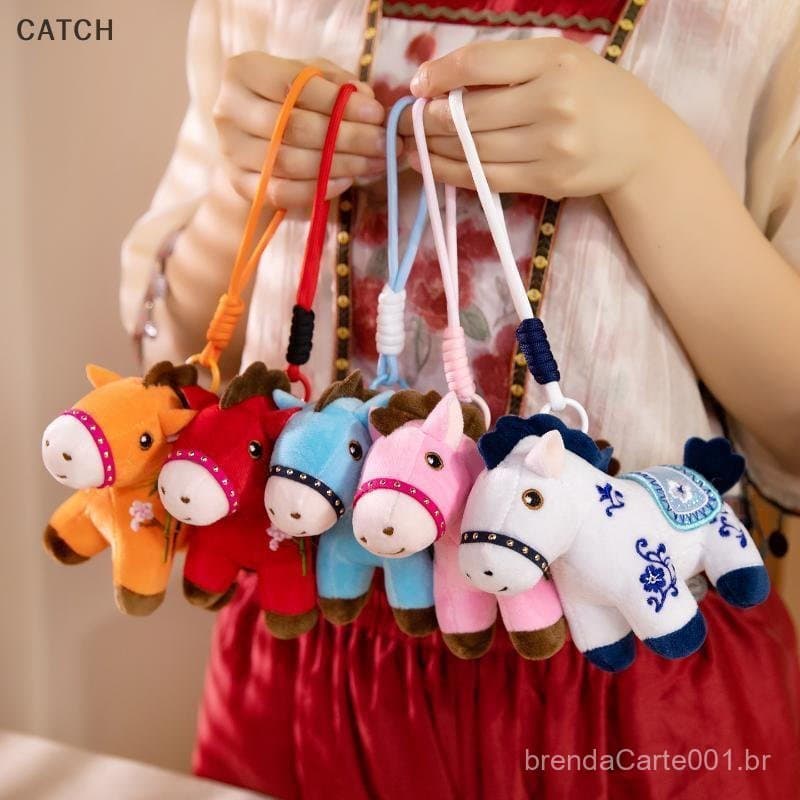 Capture 1 Pçs 12/20CM Kawaii Simulação Animal Realista Boneca De Pelúcia Saco Pingente Bonito Mini Cavalo Keychian Brinq