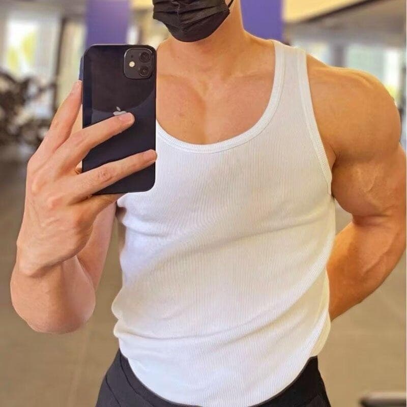 Fit Sando Para Homens Novo Estilo Retro Colete Esportivo Fitness Exterior Desgaste Masculino Cor Sólida Sem Mangas Top T