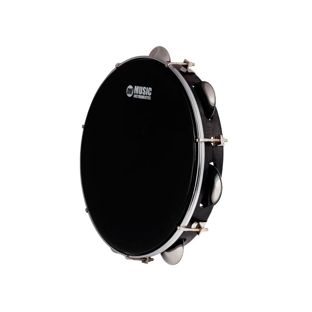 PANDEIRO PHX MUSIC INSTRUMENTOS ABS 10 PELE PRETA - PRETO