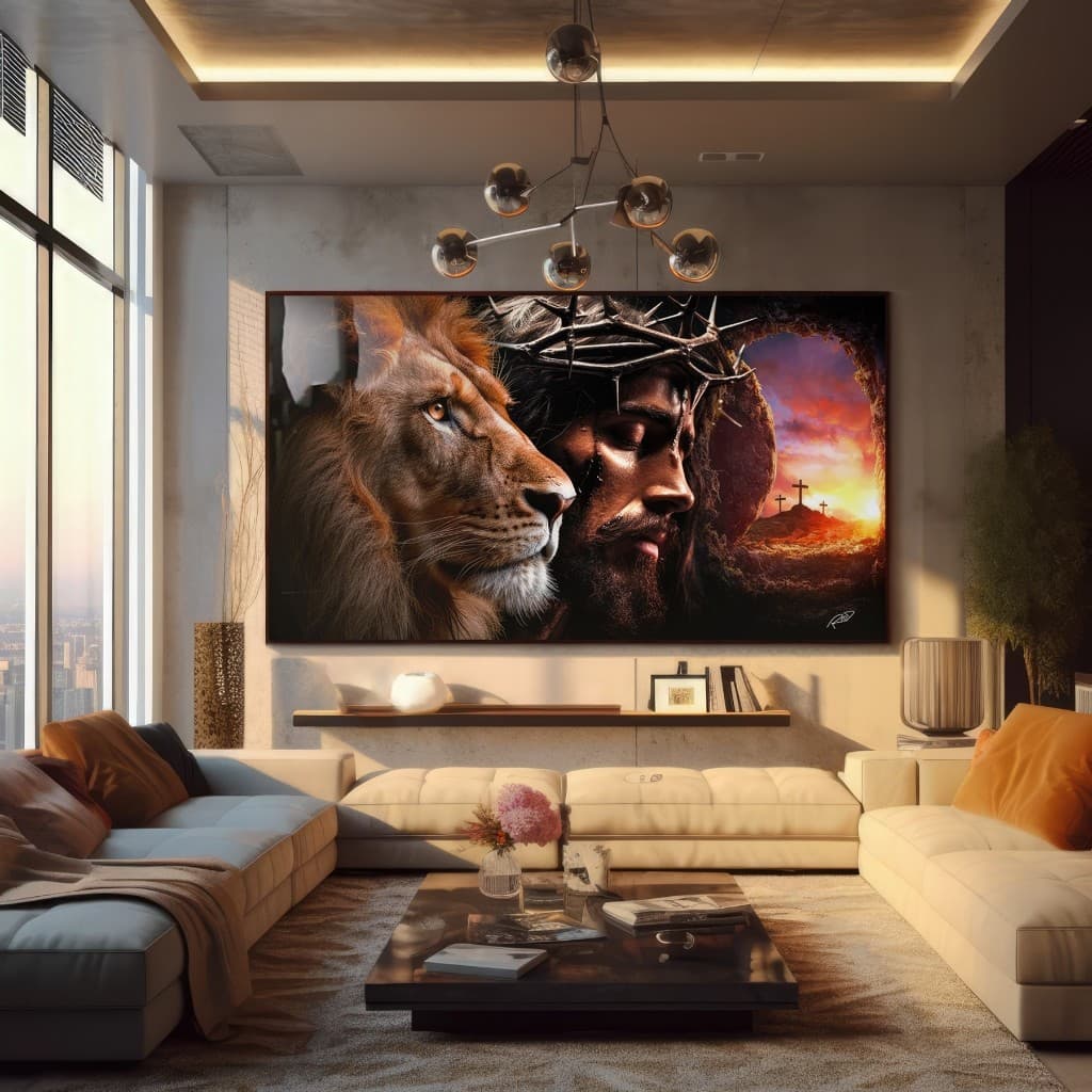 Quadro Decorativo GRANDE Alta Resolução Para Sala Quarto Escritório Quadro Leão de Judá