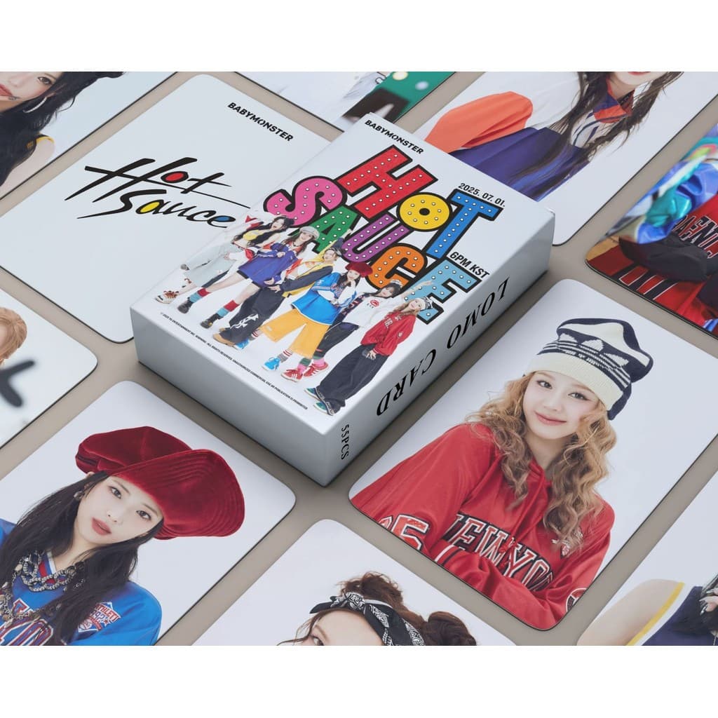KPOP 55pcs/box BABYMONSTER Holographic Photocards HOT SAUCE KPOP Laser LOMO Card Collection Card