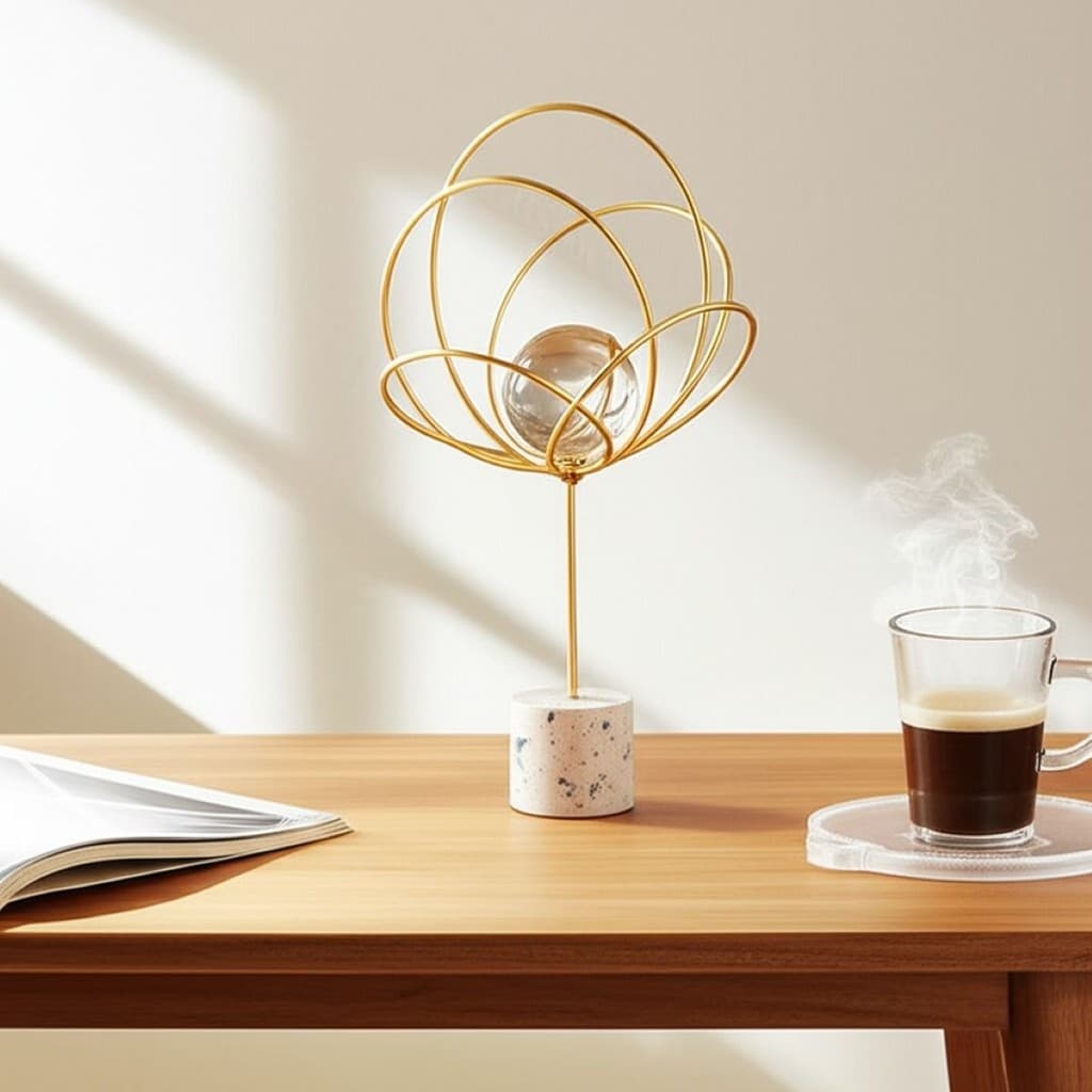 Enfeites Decorativos Moderno em Metal Dourado com Cristal Sabedoria Olho Grego Girasol e Cristal