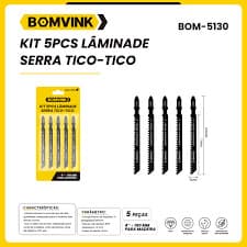 Kit 5 Lâminas Serra Tico-Tico Bomvink 4” 100mm Para Madeira