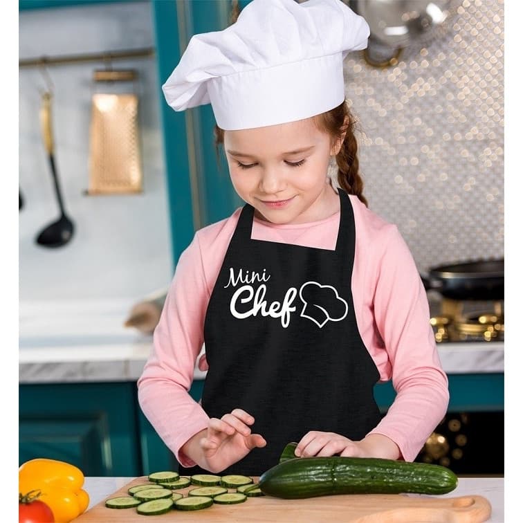 Avental Infantil Vida Pratika Mini Chef Preto