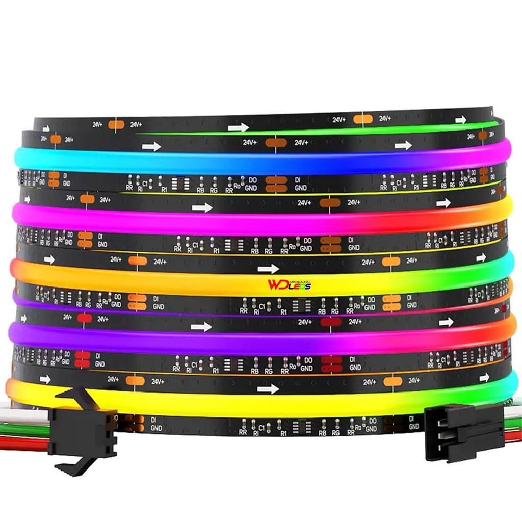 Fita Led Ws2811 5 Metros 720 Leds Cob Neon Alto Brilho Preto