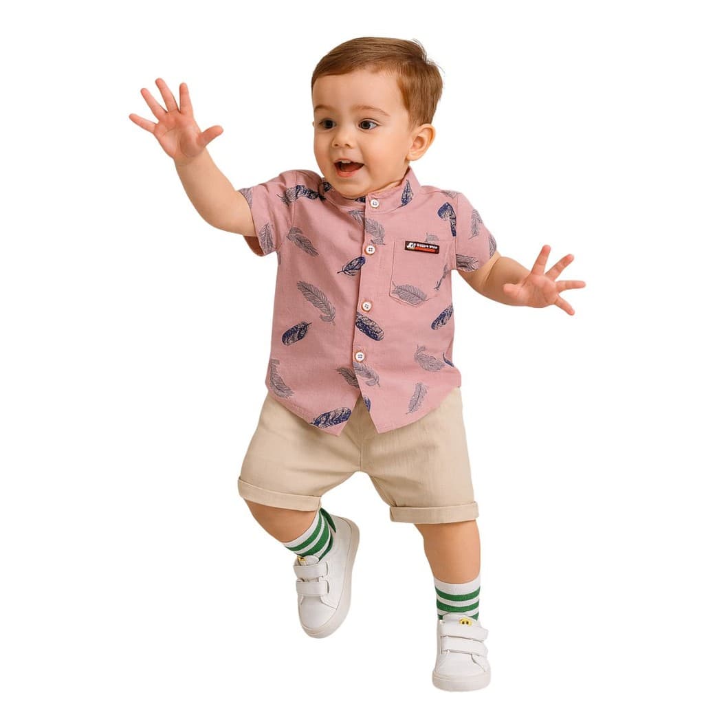Conjunto Roupa Mauricinho Infantil Temático Menino Rosa