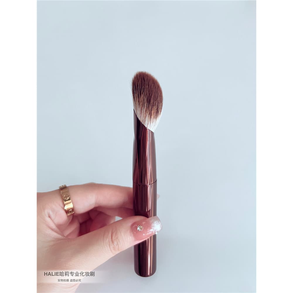 Limitado Super macio vermelho raposa cabelo Blush escova cabeça plana pó escova contorno cabelo Real Animal maquiagem es