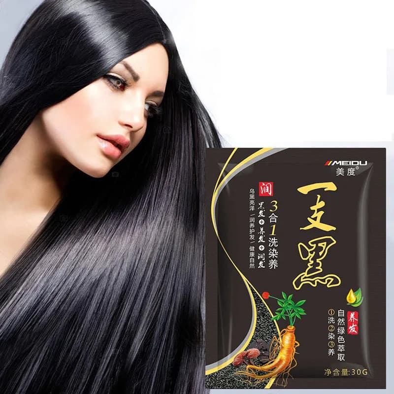 Extrato Natural De Plantas E Ervas Três Em Um shampoo De Tintura De Cabelo Suave Inofensivo