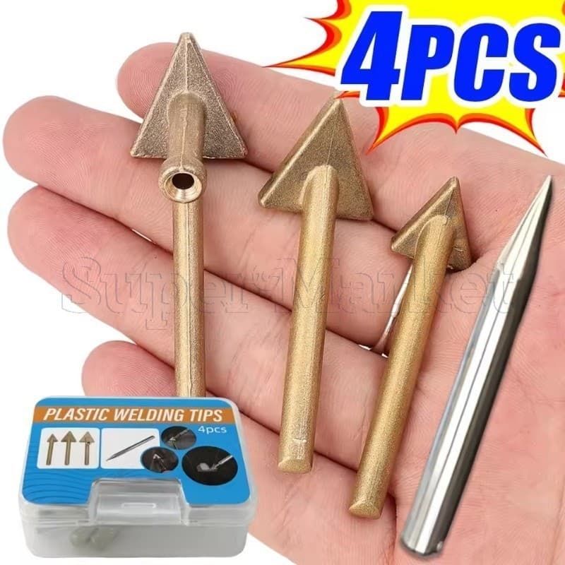 Kit De Reparo De Pára-Choques De Carro-Cabeça De Alisamento Triangular De Cobre-Pontas De Ferro De Solda De Aquecimento
