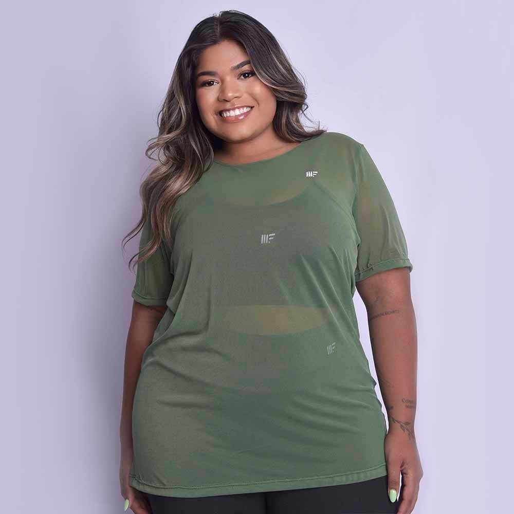 Blusa Tule Básica Feminina Leve Respirável e Confortável