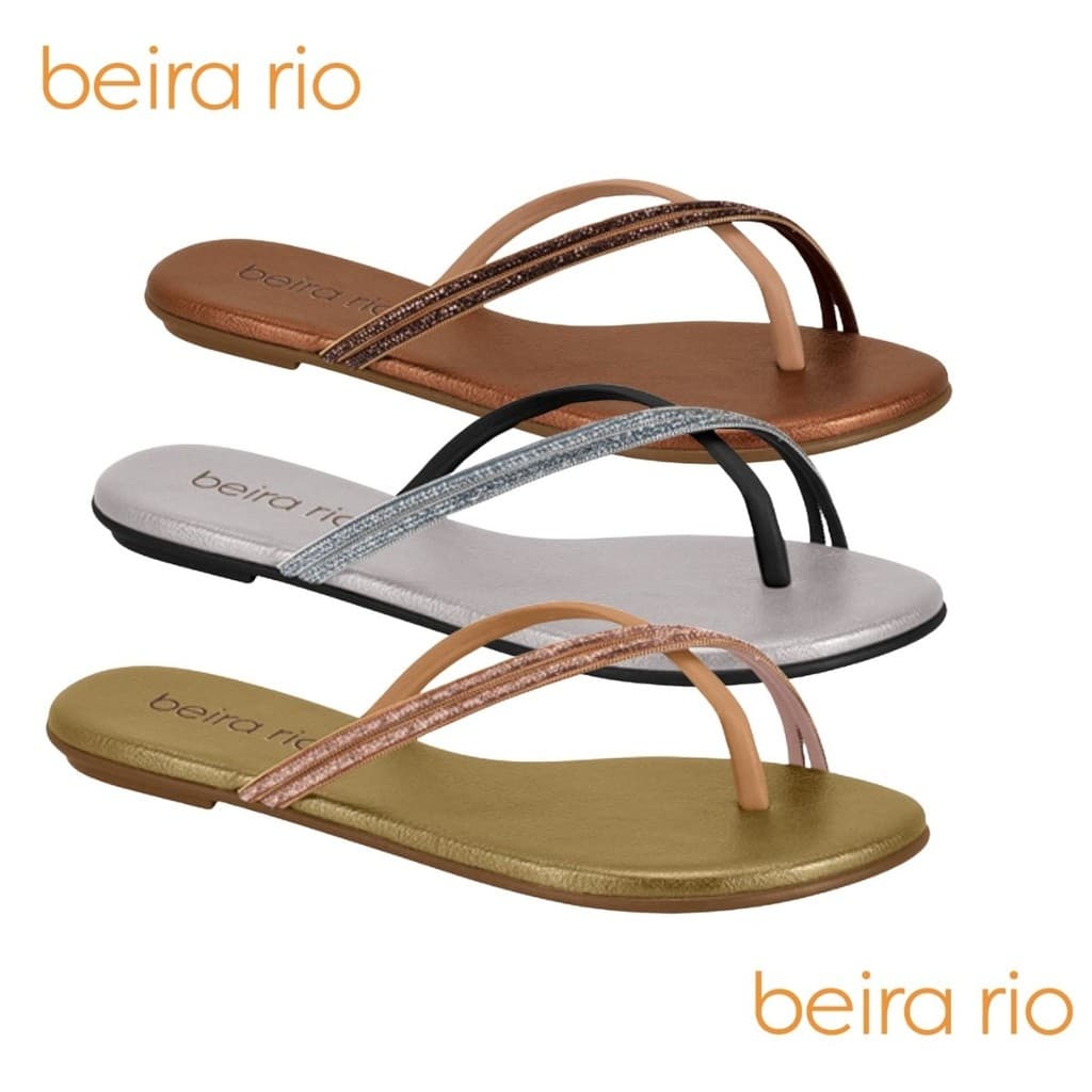 Rasteira Tamanco Chinelo Feminino Beira Rio Conforto Strass Ref: 8384.772