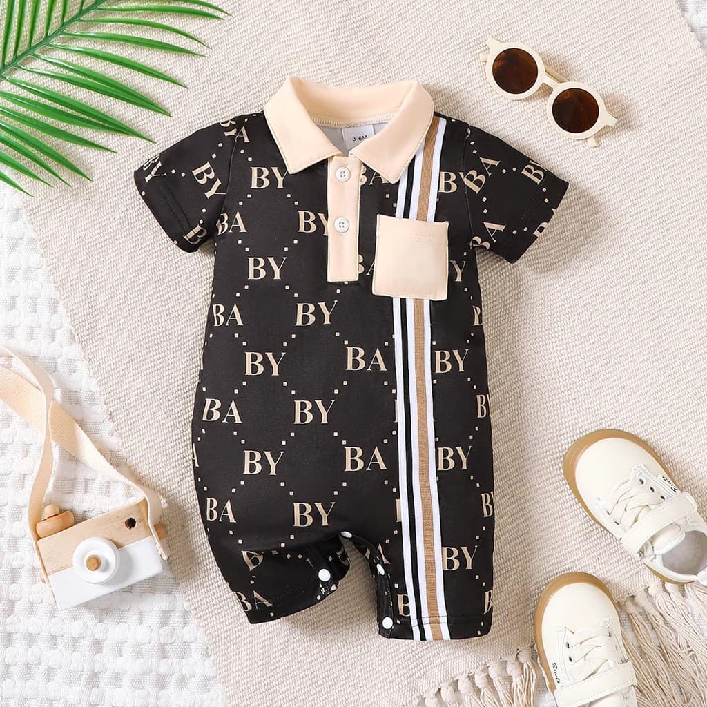Macacão Masculino De Manga Curta Para Bebê , Terno , Roupas Estilo Britânico Bebês De Banquete De 1 A 24 Meses , Respirá