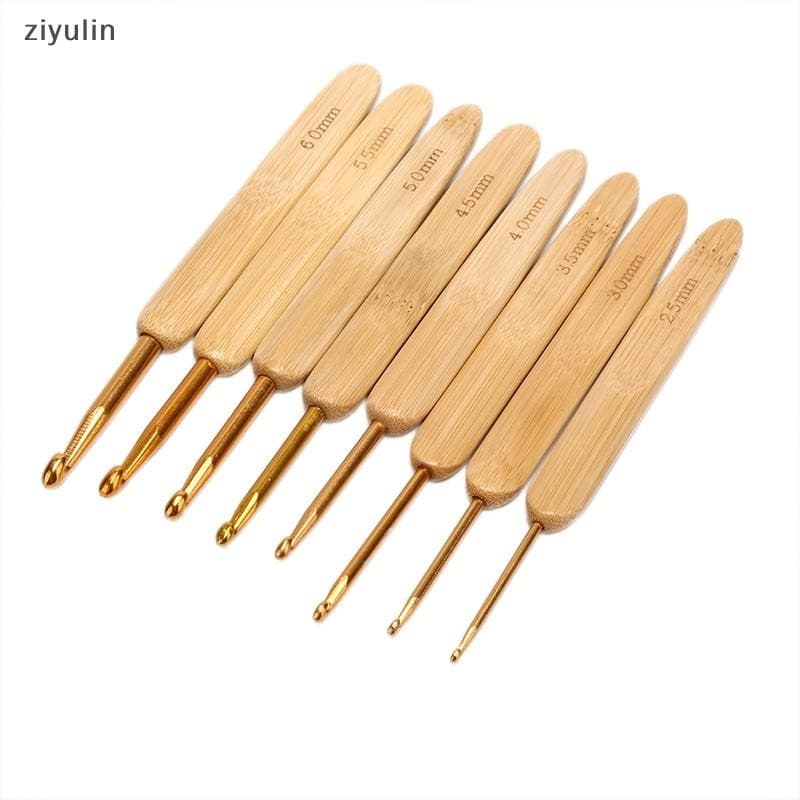 CVC 8x Conjunto De Ganchos De Crochê De Bambu Agulhas Cabo De Tricô Ferramentas De Costura De Fio CV