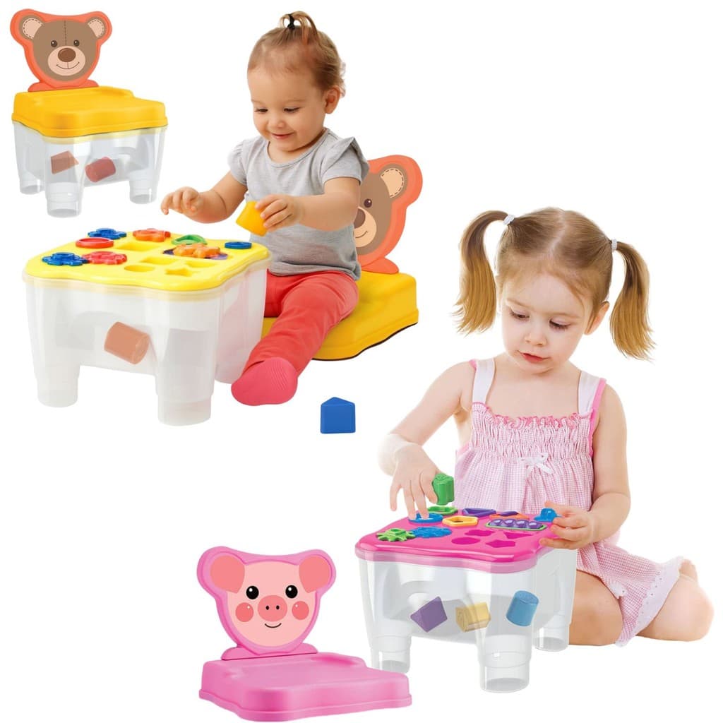 Cadeirinha Mesa Didática Infantil Bichinhos Com Atividades Educativas - Samba Toys