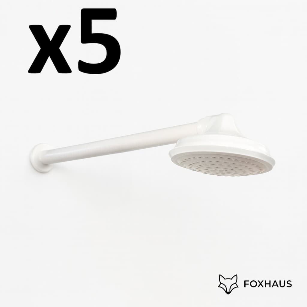 Kit 5 Chuveiro Frio 4 Polegadas com Haste 30cm Ducha sem Registro Area Externa Piscina