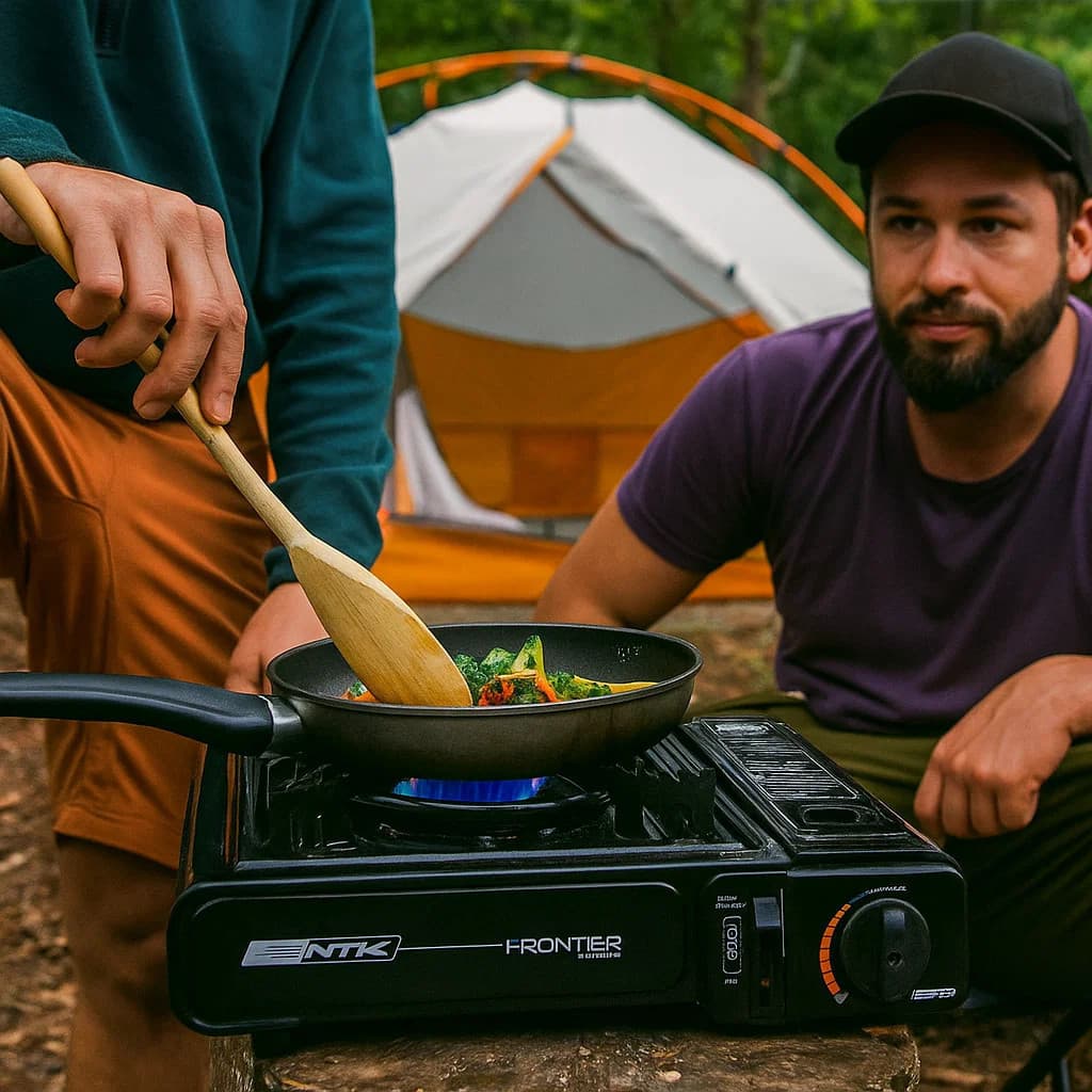 Fogão Fogareiro Acendedor Panela Levar Viagem Acampamento Pequeno Mesa Gás Camping Preto Grill Chapa