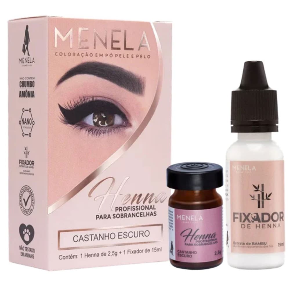 Menela - Coloração em Pó Henna 2,5g - Castanho Escuro