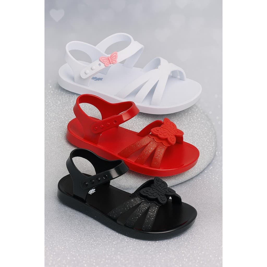 Kit 3 Sandália Infantil Princesa Estilo Borboleta Super Leve