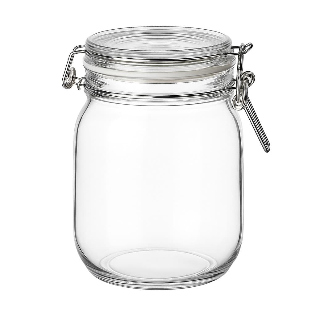 Pote Hermético de Vidro 1L com Tampa Inox Vedação Silicone – Cozinha Organizada