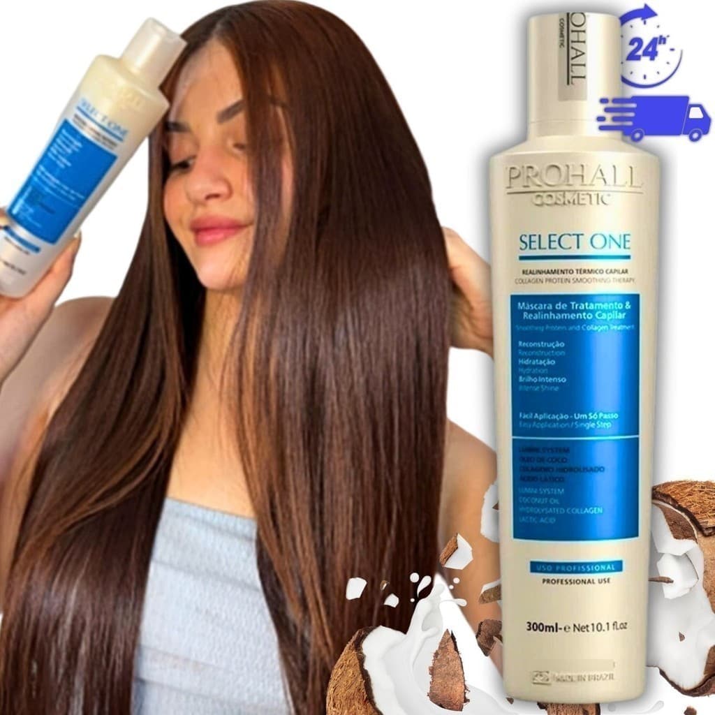 Antifrizz Prohall Select One 300ml ou 120ml Liso Natural Efeito Top Sem Formol – Garanta Já o Seu