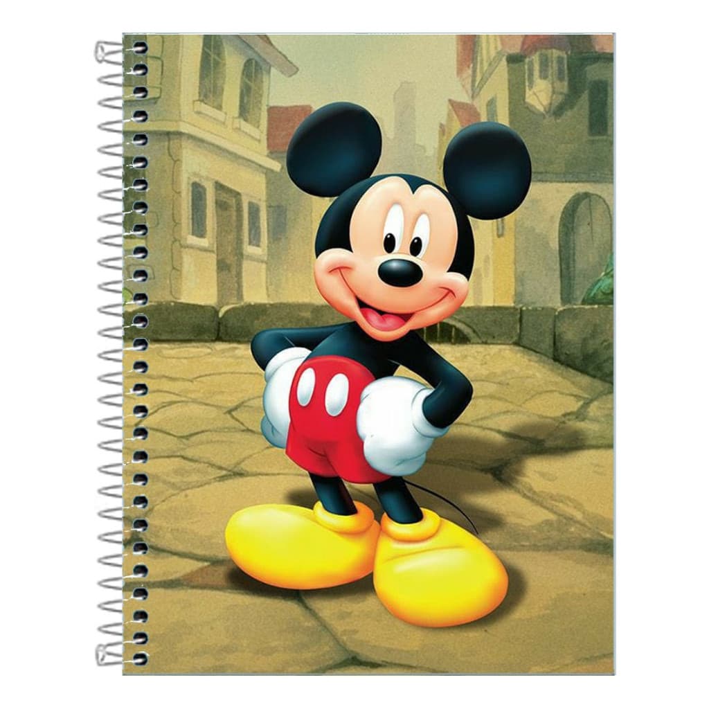 Caderno Mickey Mouse Capa dura 1 ou 10 Matérias