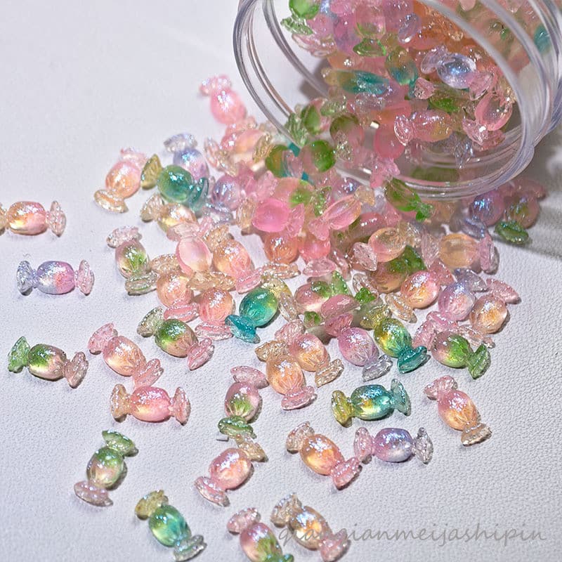 50 brinquedos fofos de duas cores Flash fino doces acessórios de manicure verão colorido All-Match doce diy Hairpin aces