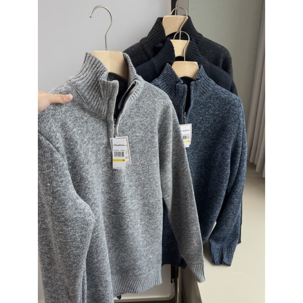 Dólar Americano Antigo!79.9 Lindo forro D engrossado 25 outono inverno suéter Casual masculino com zíper