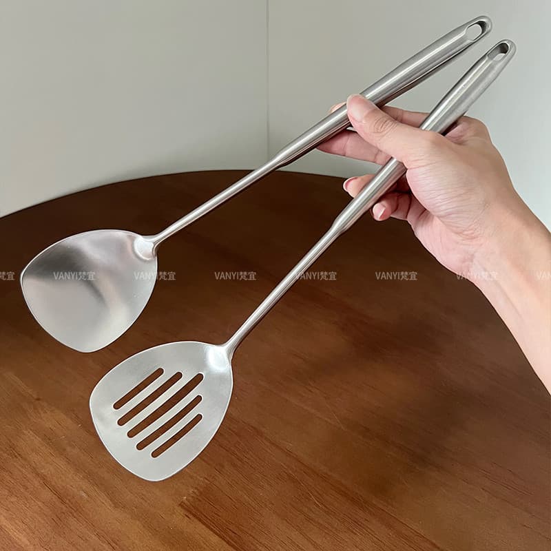 Espátula de aço inoxidável 316L, espátula de cozinha doméstica, cabo estendido, Mini espátula para fritar