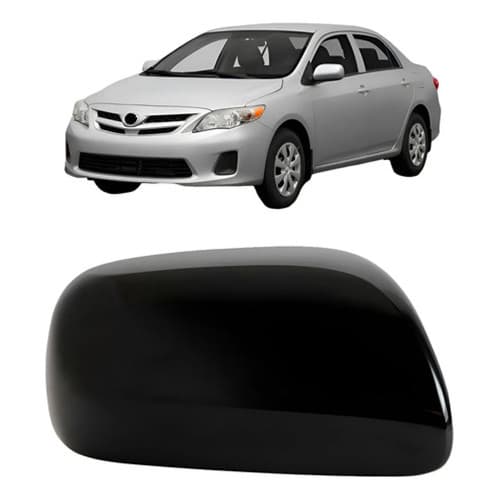 Capa Retrovisor Corolla 2008 A 2012 S/ Furo Preto Liso