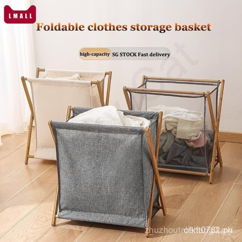 Cesto de roupa suja dobrável de bambu do vendedor SG Cesto de roupa suja dobrável/cesto de roupa suja de grande capacida