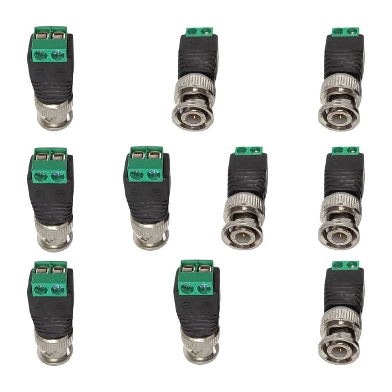 kiss 10 Pcs Conectores De Plugues BNC Para Cabos Cat5 Cat6 Macho Terminal De 2 Parafusos