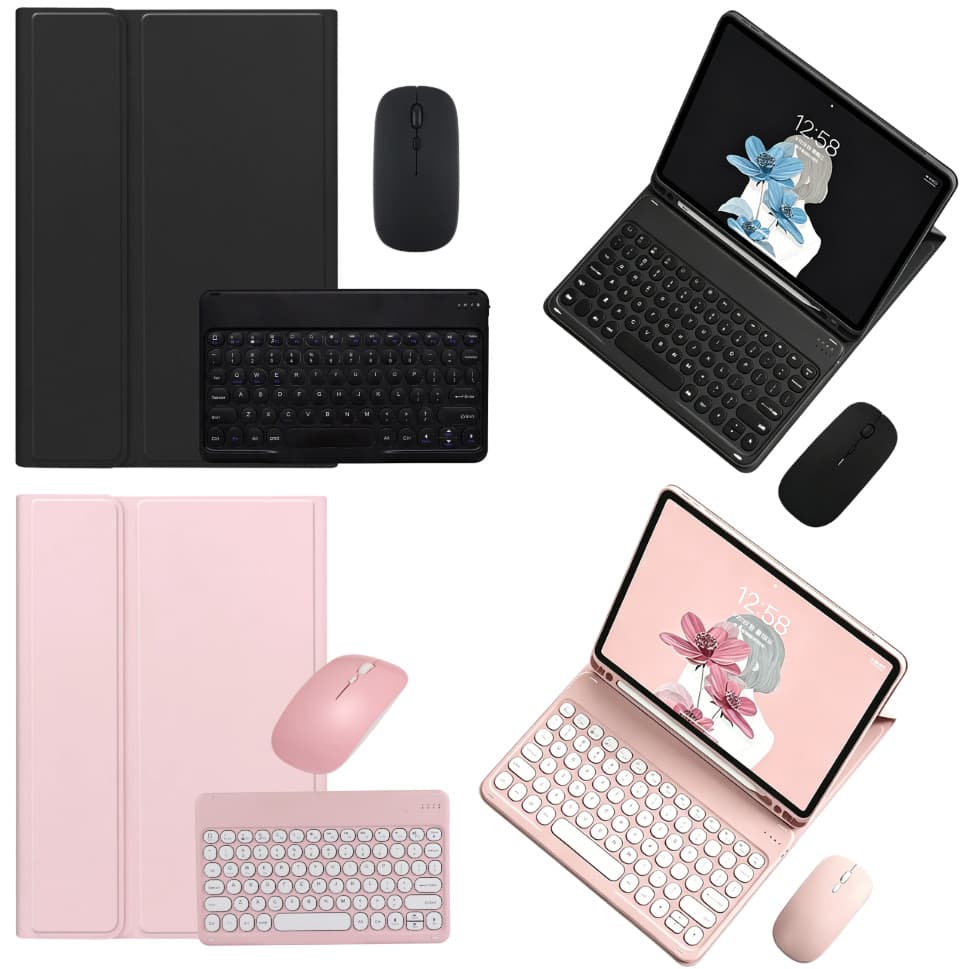 Kit Capa com Teclado Bluetooth e Mouse Sem Fio para iPad 11ª Geração A16 e 10ª Geração 10,9"