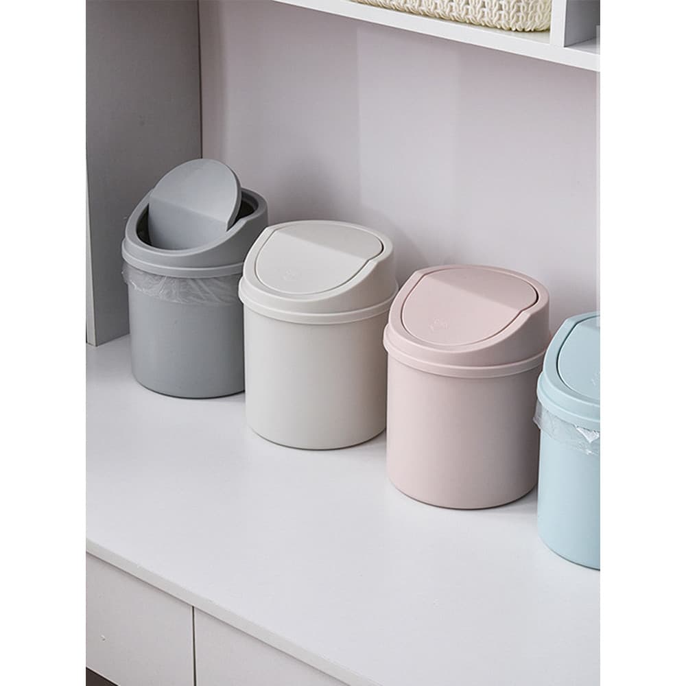 Ins estilo Desktop pequena lata de lixo quarto novo estilo menina coração casa bonito com tampa influenciador Mini caixa