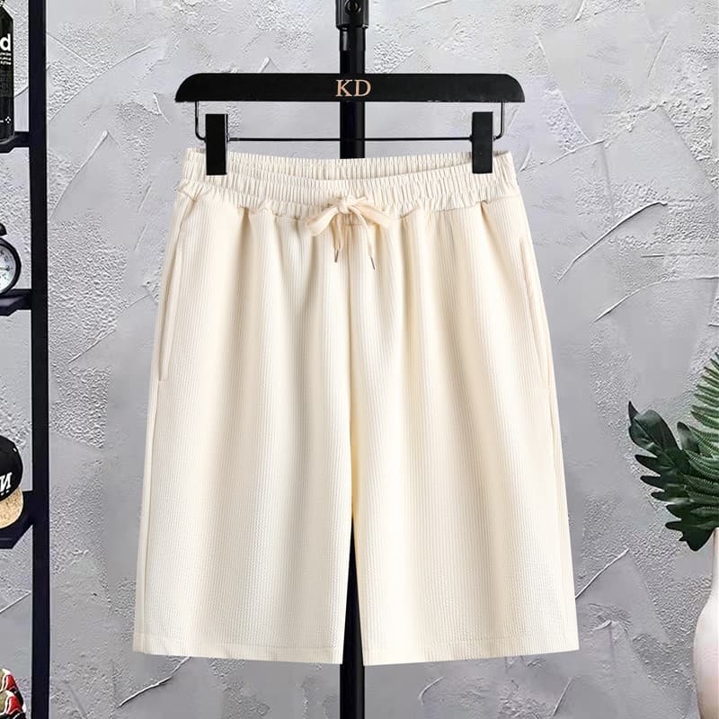 Waffle Shorts masculino verão novo estilo rua Wear solto calças médias esportes juventude Casual fino calças de cinco po