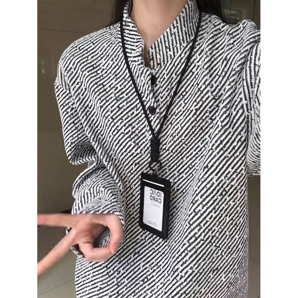 Moda ins literário preguiçoso Popular simples temperamento japonês listrado moletom de manga comprida Harajuku todos