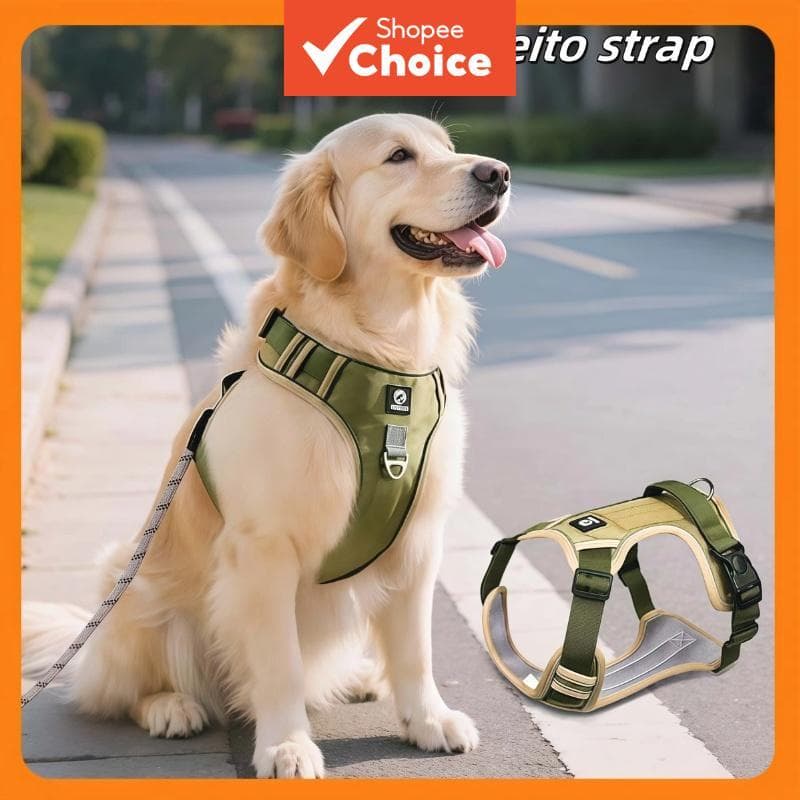 Arnês ajustável para cachorro, colete de segurança refletivo para treinamento