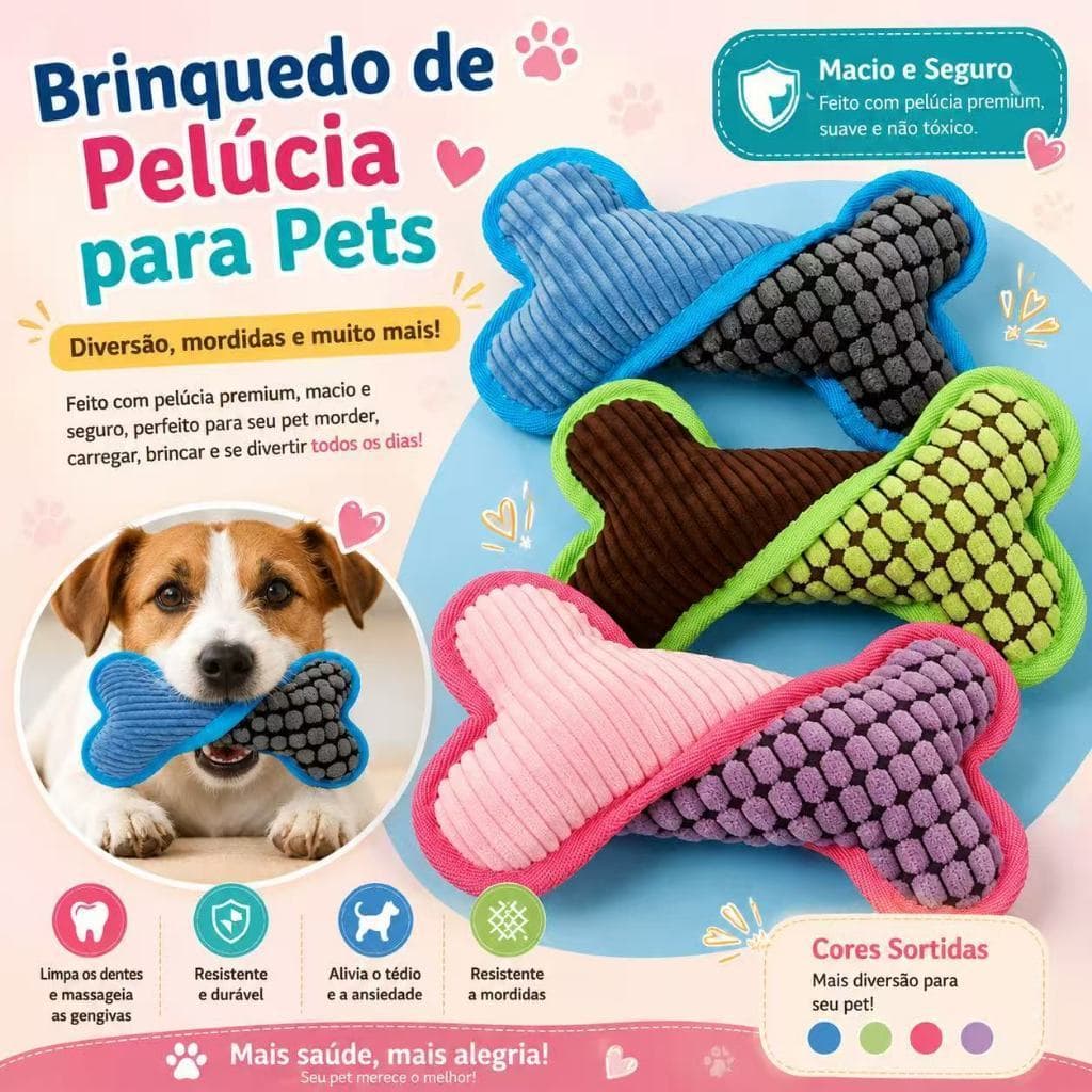 Brinquedo mordedor de pelúcia Formado osso para cachorros Pets Cães de estimação LX566-119
