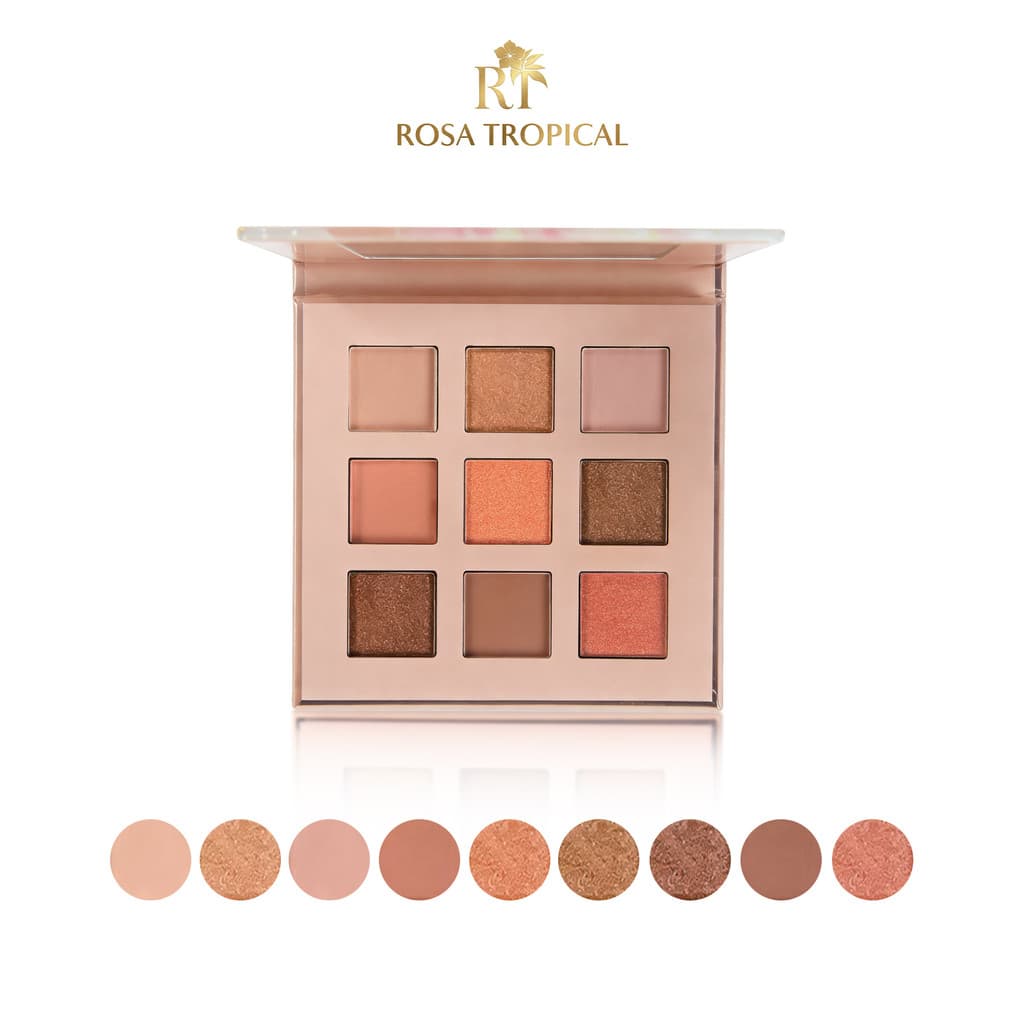 Paleta de Sombras 9 Cores Compacta e Portátil Alta Pigmentação para Maquiagem Olhos ROSA TROPICAL