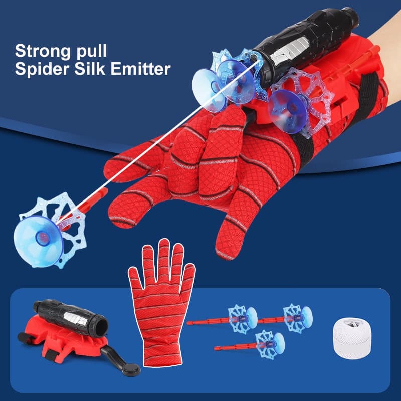 Luva Lançadora De Teia De Aranha , Brinquedo De Pulso Infantil Com Corda , Halloween