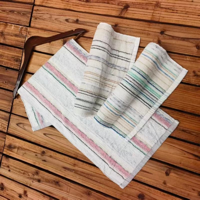 Toalha felpuda dupla Face 100% algodão, toalha de rosto listrada simples, super macia, grossa, amigável à pele, super ab