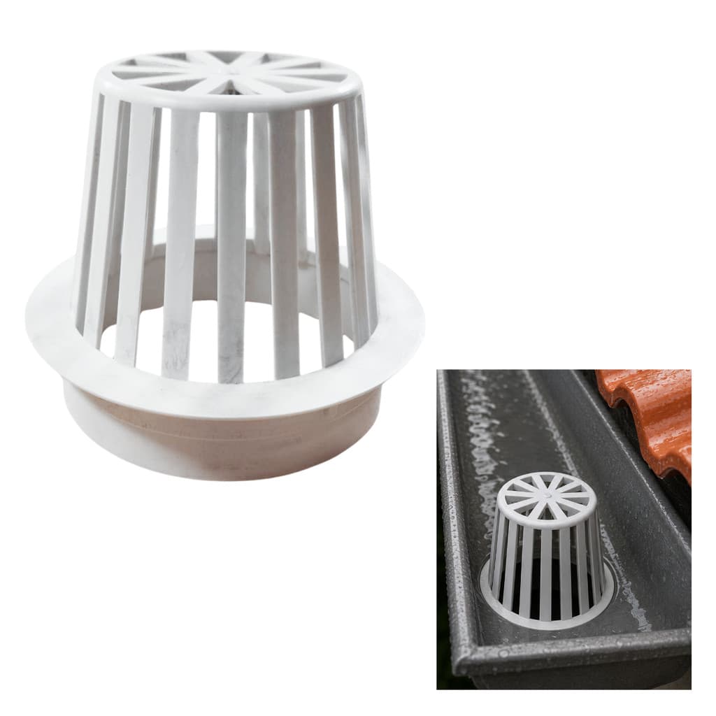 Abacaxi Ralo Anti Entupimento Folhas 75mm Plástico Branco para Calhas Chuva