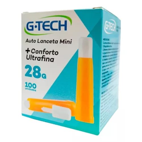 Auto Lanceta 28g ou 21g Mini caixa com 100 Unidades Ultrafina Conforto - Gtech